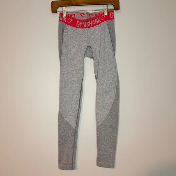 GYMSHARK Flex Leggings Gray & Pink Dry Moisture size S - Picture 1 of 6